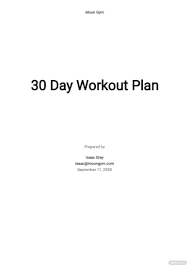 30 day fitness plan 11 exles