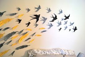 60 3d Bird And Feather Mix Wall Art