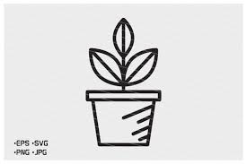 Plant Pot Line Icon Vector Ilration