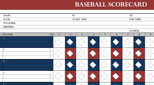 Baseball Scorecard Template My Excel Templates