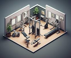 Gym Isometric Template With Gym Equipment