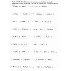 Problem Set 3 Write Balanced Net Ionic
