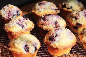 Homemade Blueberry Muffins With Sugar Topping gambar png