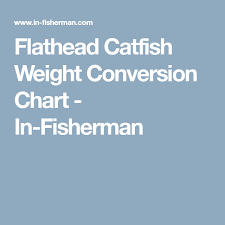 Flathead Catfish Weight Conversion Chart In Fisherman