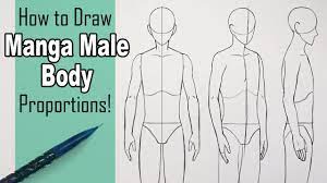 How to Draw a Manga Male Body: Front, 3/4 and Side View! - YouTube