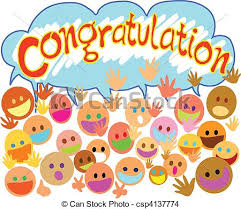 Congratulations Many People Happy Face Saying Congratulation With You