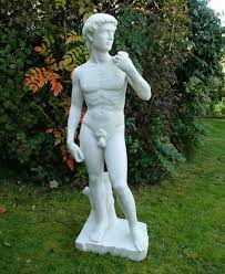 David 85cm Nude Marble Resin Garden Statue