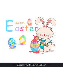 happy easter greeting card banner cute