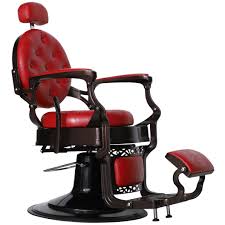 collins style barber chair red