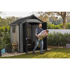 7 Ft Grey Resin Outdoor Storage Shed