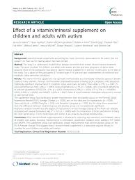 #vitamins and minerals chart pdf, most important #vitamins and. Pdf Effect Of A Vitamin Mineral Supplement On Children And Adults With Autism