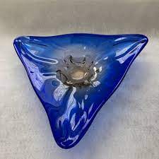 Triangular Blown Glass Bowl