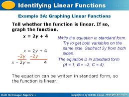 Identifying Linear Functions Warm Up