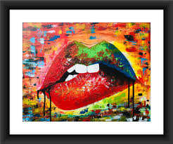 lips acrylic painting by shelton barnes