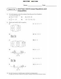 Unit Test Unit 6 Linear Equations And