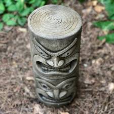 Large Garden Totem Stone Tiki Head Tiki