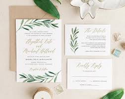 Greenery Wedding Invitation Template Printable Wedding Etsy
