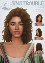 curly hair cc for maxis match sims 4