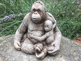 Orangutan And Baby Garden Ornament