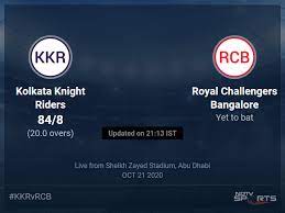 Ab de villiers was the key player for rcb as he scored an unbeaten 73 off 33 balls, helping rcb post a gigantic 194/2 on the board. Kolkata Knight Riders Vs Royal Challengers Bangalore Live Score Over Match 39 T20 16 20 Updates Cricket News