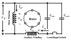 schematic diagram of a capacitor start
