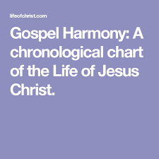 Gospel Harmony A Chronological Chart Of The Life Of Jesus