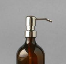 Amber Glass Soap Dispenser With Chrome