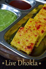 Live Steam Dhokla gambar png