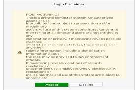 configuring admin disclaimer page