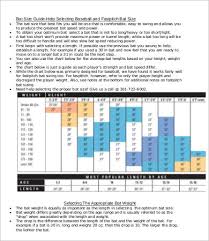 Bat Size Charts 9 Free Word Pdf Documents Download