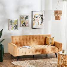 carmel 3 seater velvet sofa bed
