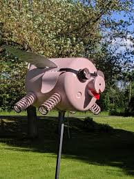 When Pigs Fly Metal Yard Art