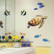 Sea Turtle And Reef Fish Wall Decal Set