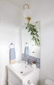 White And Blue Cement Tile Vanity