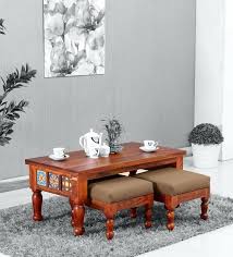 Brown cherry coffee table with nested stools not enough space in your living room to create a separate relaxation area with a tv in front of it and a dedicated conversational spot where you can have a drink with your guests? Online Shopping India Shop Online For Furniture Home Dc C Cor Furnishings Kitchenware Dining Home Appliances Living Products Pepperfry Com India S Largest Home Shopping Destination
