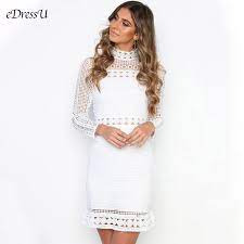 Check spelling or type a new query. Women Lace Dress Turtleneck Evening Party Dress Little White Dress Long Sleeves Elegant Simple Spring Summer Dress Rm 8603 Dresses Aliexpress