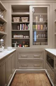 grey pantry cabinets with sliding doors