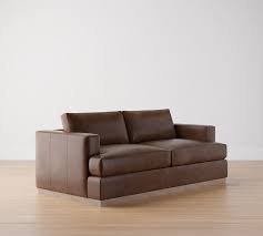 Square Arm Leather Sleeper Sofa