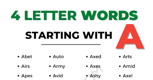 40 cool 4 letter words starting with a