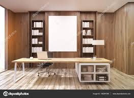 Ceo Office With Dark Wooden Walls Toned Stock Photo