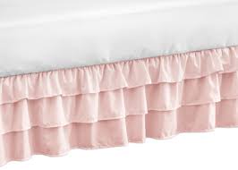 harper blush pink collection crib bed skirt