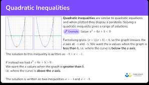 Quadratic Inequalities Gcse Maths