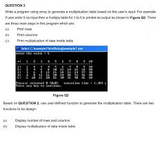 question 2 write a program using array