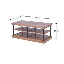 Brown Rectangle Solid Wood Coffee Table