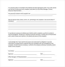 Sample Employee Complaint Forms 8 Download Free Documents