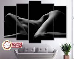 Desnudo sensual cuerpo blanco y negro lienzo arte mujer 