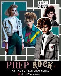 preppy x 80s rock ai fashion editorial
