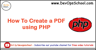 how to create a pdf using php