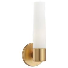 Gold Backing Opal Glass Cylinder Shade