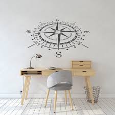 Compass Rose Wall Decal Nautical Wall